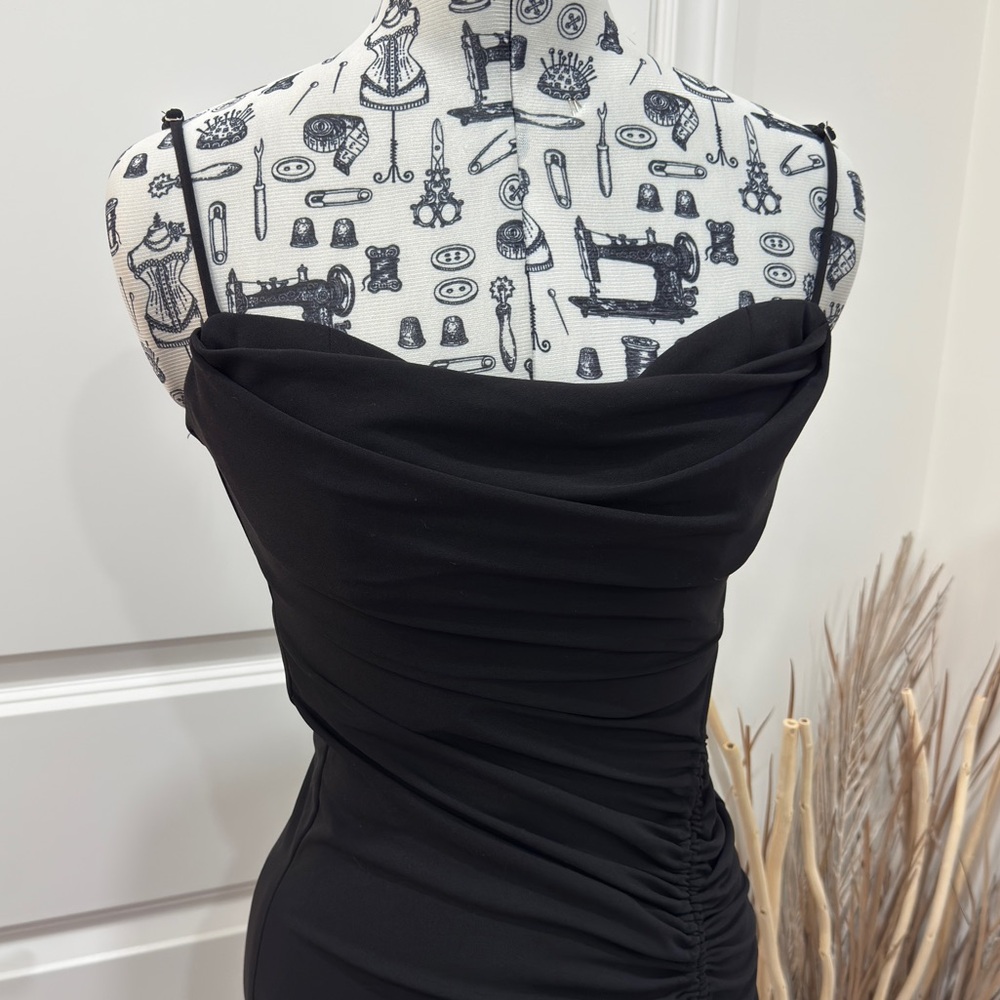 Zara Black Ruched Maxi Dress